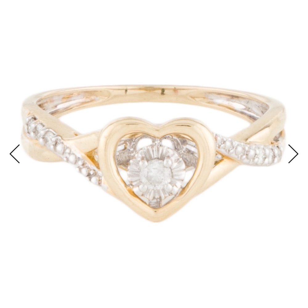 Gold and diamonds Heart cocktail Ring